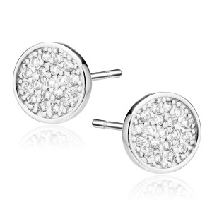 Cercei argint rotunzi cu pietre DiAmanti Z1548ER_W-DIA (Argint 925‰ 1,2 g.)